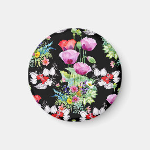 Farbenfrohe Mohnsommer-Blume Magnet