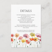 Farbenfrohe MohnwildBlume Hochzeitskarte Begleitkarte (Vorderseite)