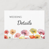 Farbenfrohe MohnwildBlume Hochzeitskarte Begleitkarte (Vorderseite)