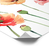 Farbenfrohe Mohnwilde Blume Hochzeitsempfang Poster (Ecke)