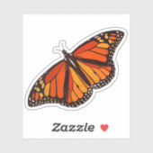 Farbenfrohe Monarch Butterfly mit offenen Flügeln Aufkleber (Blatt)