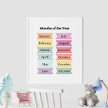 Farbenfrohe Monate des Jahres für das pädagogische Poster<br><div class="desc">Machen Sie das Lernen der Monate des Jahres lustig und machen Sie sich mit dem "farbenfrohen Monatspädagogik des Jahres" vertraut. Dieses lebendige und auffällige Poster erscheint jeden Monat in kühnen, farbenfrohen Briefen, um die Aufmerksamkeit und das Interesse junger Lernender zu erfassen. Die hellen Farben und das spielerische Design machen es...</div>