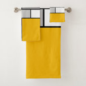 Farbenfrohe Mondrian-Inspiration Badhandtuch Set (Insitu)