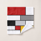Farbenfrohe Mondrian-Inspiration Badhandtuch Set (Waschlappen)
