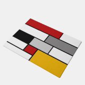 Farbenfrohe Mondrian-Inspiration Fußmatte (Schrägansicht)