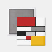 Farbenfrohe Mondrian-Inspiration Magnet (Vorderseite/Rückseite)