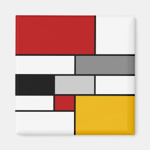 Farbenfrohe Mondrian-Inspiration Magnet