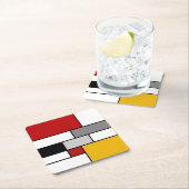 Farbenfrohe Mondrian-Inspiration Rechteckiger Pappuntersetzer (Vor Ort)