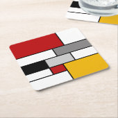 Farbenfrohe Mondrian-Inspiration Rechteckiger Pappuntersetzer (angewinkelt)