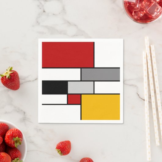 Farbenfrohe Mondrian-Inspiration Serviette (Beispiel)