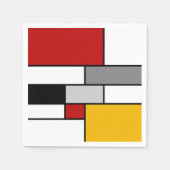 Farbenfrohe Mondrian-Inspiration Serviette (Vorderseite)