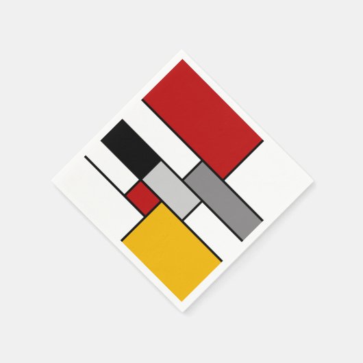 Farbenfrohe Mondrian-Inspiration Serviette (Ecke)