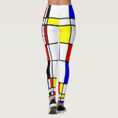 Farbenfrohe Mondrian Kunst Stilvolles Muster Leggings (Rückseite)