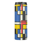 Farbenfrohe mondrianische Stilgeometrie Thermosbecher (Rückseite)