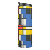 Farbenfrohe mondrianische Stilgeometrie Thermosbecher (Nach rechts gedreht)