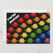 Farbenfrohe Monkey Rainbow Children's Birthday Par Einladung (Vorderseite)