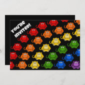 Farbenfrohe Monkey Rainbow Children's Birthday Par Einladung (Vorne/Hinten)