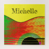 Farbenfrohe Monogram Acoustic Guitar Puzzle (Horizontal)