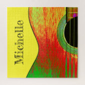 Farbenfrohe Monogram Acoustic Guitar Puzzle (Vertikal)