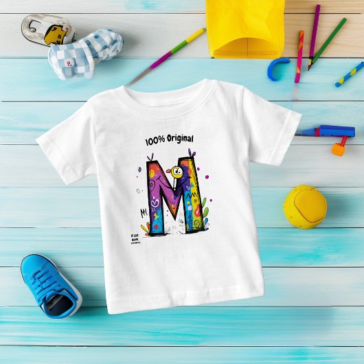 Farbenfrohe Monogram M - Spaß und benutzerdefinier Baby T-shirt