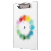 Farbenfrohe Monogram Moderne Elegante Personalisie Klemmbrett (Links)