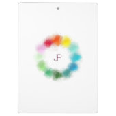 Farbenfrohe Monogram Moderne Elegante Personalisie Klemmbrett (Rückseite)