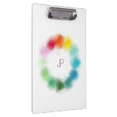 Farbenfrohe Monogram Moderne Elegante Personalisie Klemmbrett (Rechts)