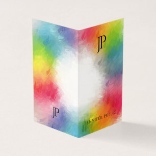 Farbenfrohe Monogram Moderne elegante Template Tre Visitenkarten