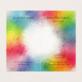 Farbenfrohe Monogram Moderne elegante Template Tre Visitenkarten (Innenseite Aufgefaltet)