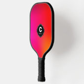 Farbenfrohe Monogramm Name Pickleball Paddel Schläger (Links)