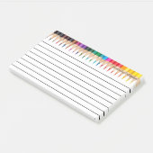 Farbenfrohe, monogrammatikalische Farbstifte Post-it Klebezettel (angewinkelt)