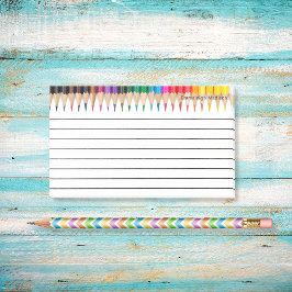 Farbenfrohe, monogrammatikalische Farbstifte Post-it Klebezettel