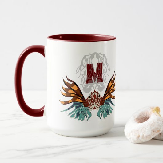 Farbenfrohe Monographie Tasse (Mit Donut)