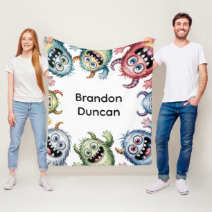 Farbenfrohe Monster 3. Geburtstagsparty-Geschenk Fleecedecke
