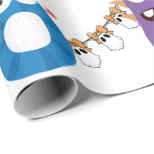 Farbenfrohe Monster "BOO" Halloween Cartoon Design Geschenkpapier (Rolleneckpunkt)