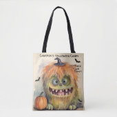 Farbenfrohe Monster Halloween Candy Tasche (Vorderseite)