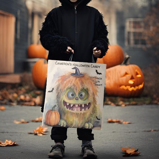 Farbenfrohe Monster Halloween Candy Tasche