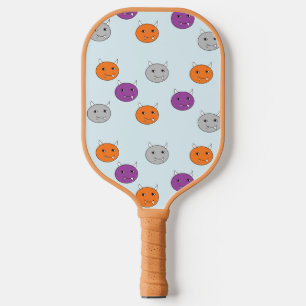 Farbenfrohe Monster im runden Gesicht Pickleball Schläger