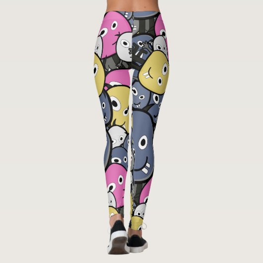 Farbenfrohe Monster Leggings (Rückseite)