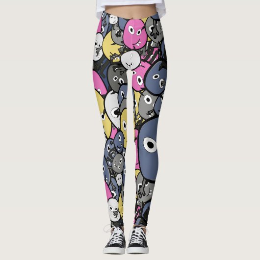Farbenfrohe Monster Leggings (Vorderseite)