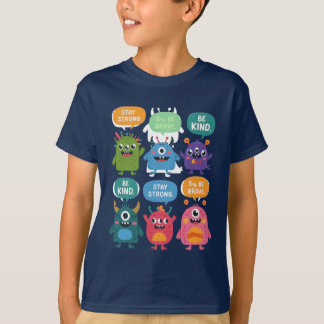 Farbenfrohe Monster mit positiven Botschaften T-Shirt