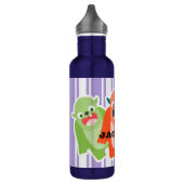 Farbenfrohe Monster Personalisierte Kinder Edelstahlflasche (Links)