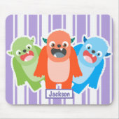 Farbenfrohe Monster Personalisierte Kinder Mousepad (Vorne)