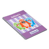 Farbenfrohe Monster Personalisierte Kinder Notizblock (Rechte Seite)