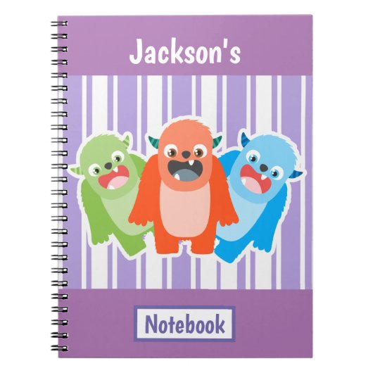 Farbenfrohe Monster Personalisierte Kinder Notizblock (Vorderseite)