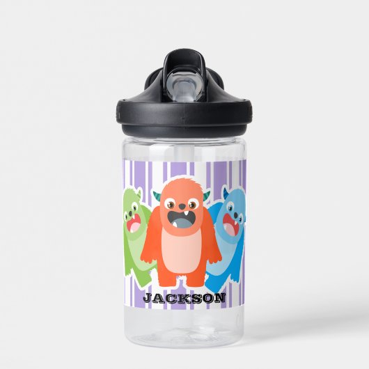 Farbenfrohe Monster Personalisierte Kinder Trinkflasche (Vorne)