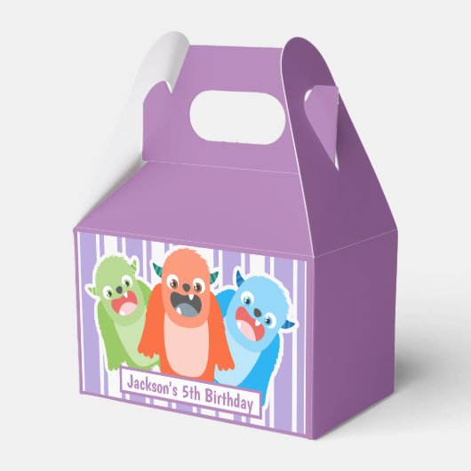 Farbenfrohe Monster Personalisierter Kindergeburts Geschenkschachtel (Vorderseite)