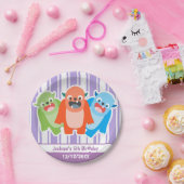 Farbenfrohe Monster Personalisierter Kindergeburts Pappteller (Party)