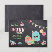 Farbenfrohe Monster Thema Kinder Danke Karte (Vorne/Hinten)