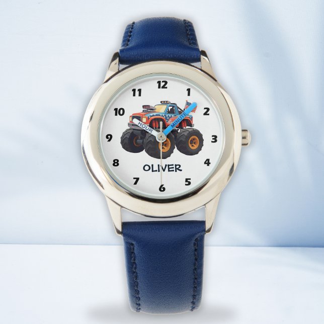Farbenfrohe Monster Truck Boys' Armbanduhr (Von Creator hochgeladen)